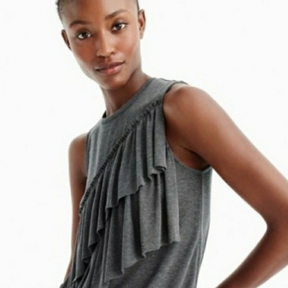 📁NWT J Crew Drapey Ruffle Tank Top Sz L